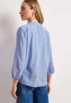 blouse met 3/4 mouwen in seersucker kwaliteit