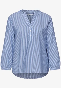 blouse met 3/4 mouwen in seersucker kwaliteit