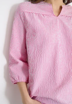 blouse met 3/4 mouwen in seersucker kwaliteit
