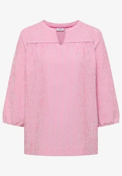 blouse met 3/4 mouwen in seersucker kwaliteit