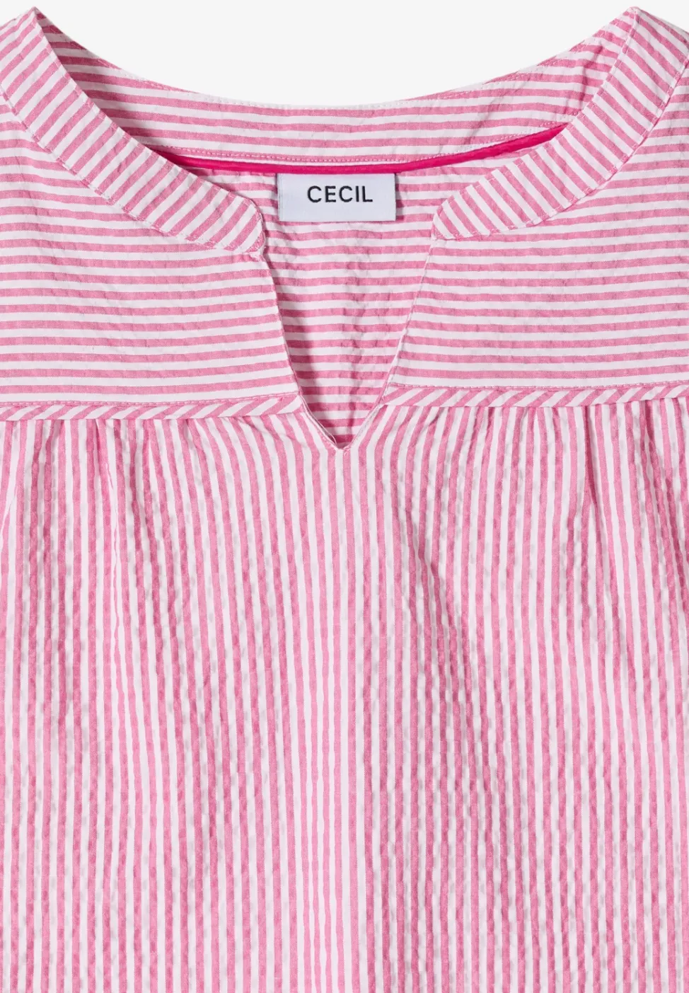 blouse met 3/4 mouwen in seersucker kwaliteit