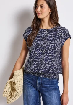 Blouse met gesmokte zoom