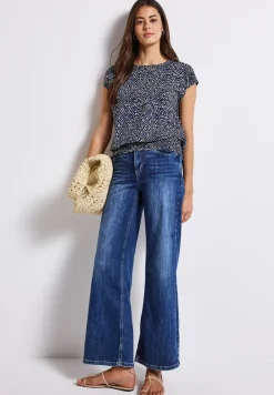 Blouse met gesmokte zoom