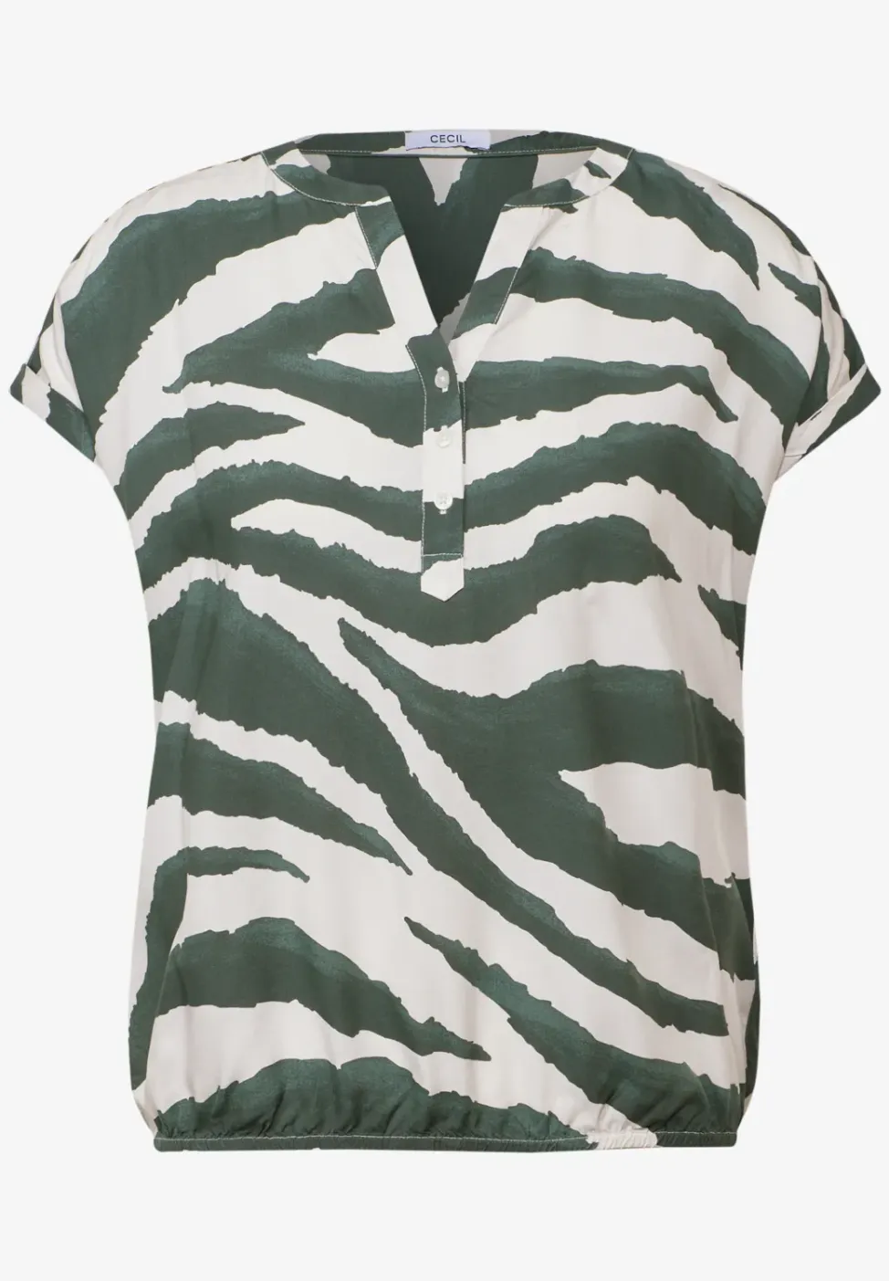 Blouse met gespleten hals en print