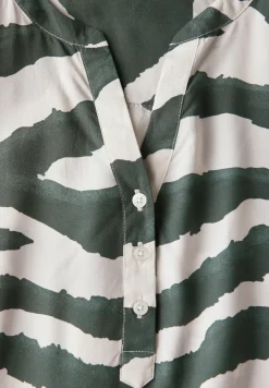 Blouse met gespleten hals en print