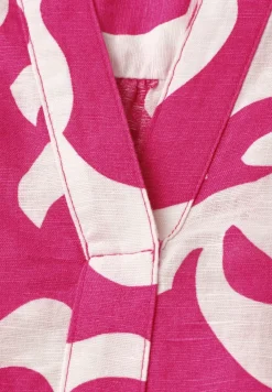 Blouse met gespleten hals van linnenmix