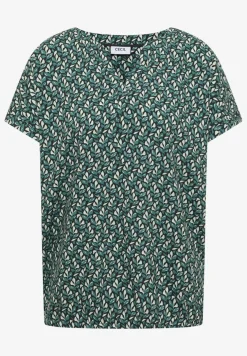 Blouse met gespleten hals en minimale print