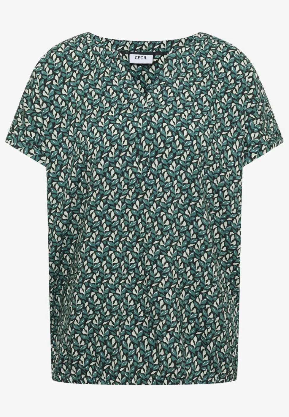 Blouse met gespleten hals en minimale print
