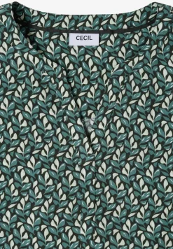 Blouse met gespleten hals en minimale print