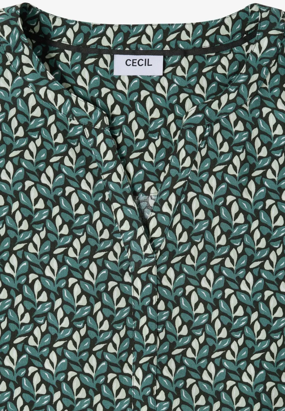 Blouse met gespleten hals en minimale print