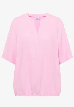 Blouse met gespleten hals en elastische zoom