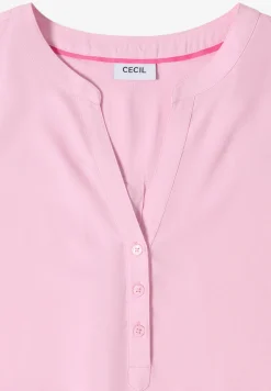 Blouse met gespleten hals en elastische zoom