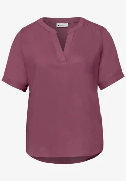 Blouse met gespleten hals en omslag