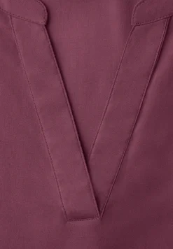 Blouse met gespleten hals en omslag