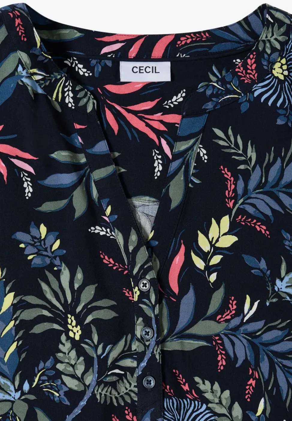 Blouse met gespleten hals en print