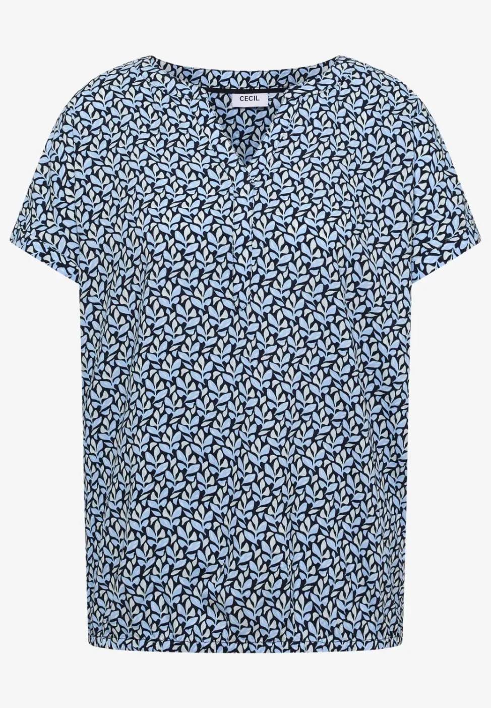 Blouse met gespleten hals en minimale print