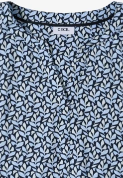 Blouse met gespleten hals en minimale print