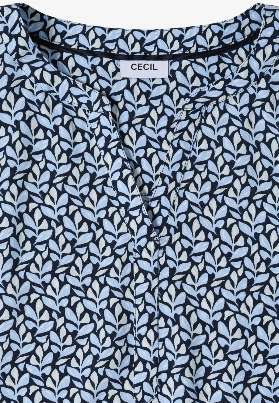 Blouse met gespleten hals en minimale print