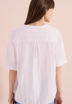 Blouse met gespleten hals en strepen