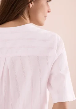 Blouse met gespleten hals en strepen