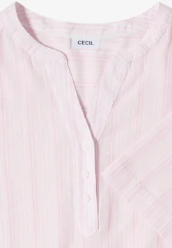Blouse met gespleten hals en strepen