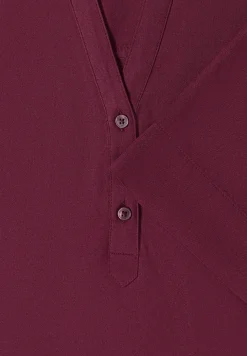 Blouse met gespleten hals en elastische zoom