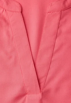 Blouse met gespleten hals en omslag