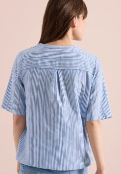 Blouse met gespleten hals en strepen