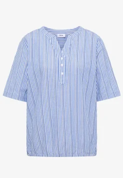 Blouse met gespleten hals en strepen