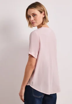 Blouse met gespleten hals en omslag