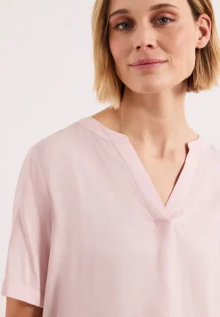 Blouse met gespleten hals en omslag