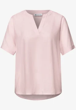 Blouse met gespleten hals en omslag