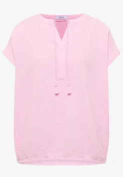 Blouse met gespleten hals in mousseline