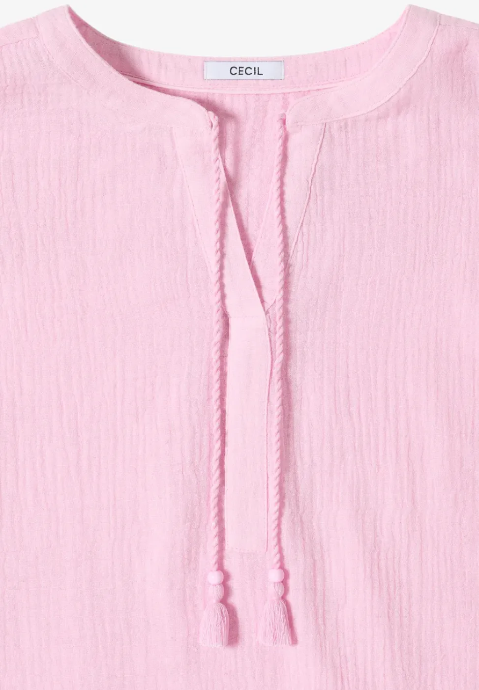 Blouse met gespleten hals in mousseline