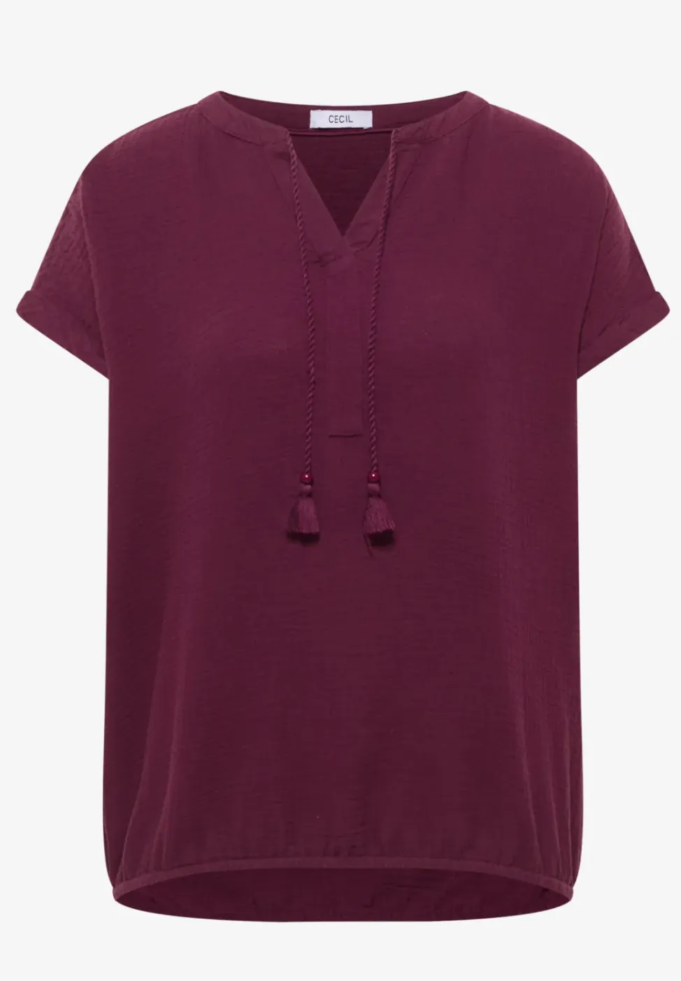 Blouse met gespleten hals in mousseline