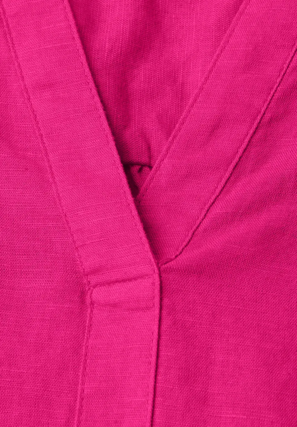 Blouse met gespleten hals van linnenmix