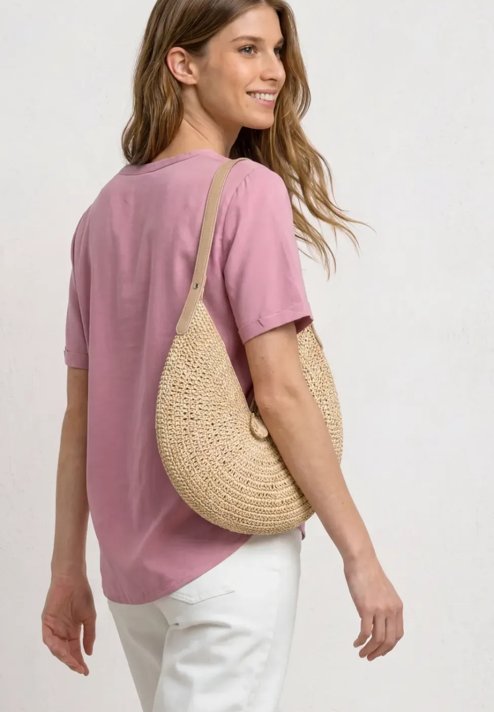 Blouse met gespleten hals en omslag