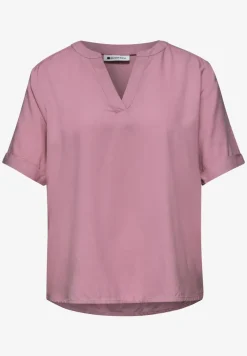 Blouse met gespleten hals en omslag