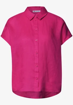 Blouse met hangende schouder in linnen