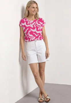 Blouse met hangende schouder en print