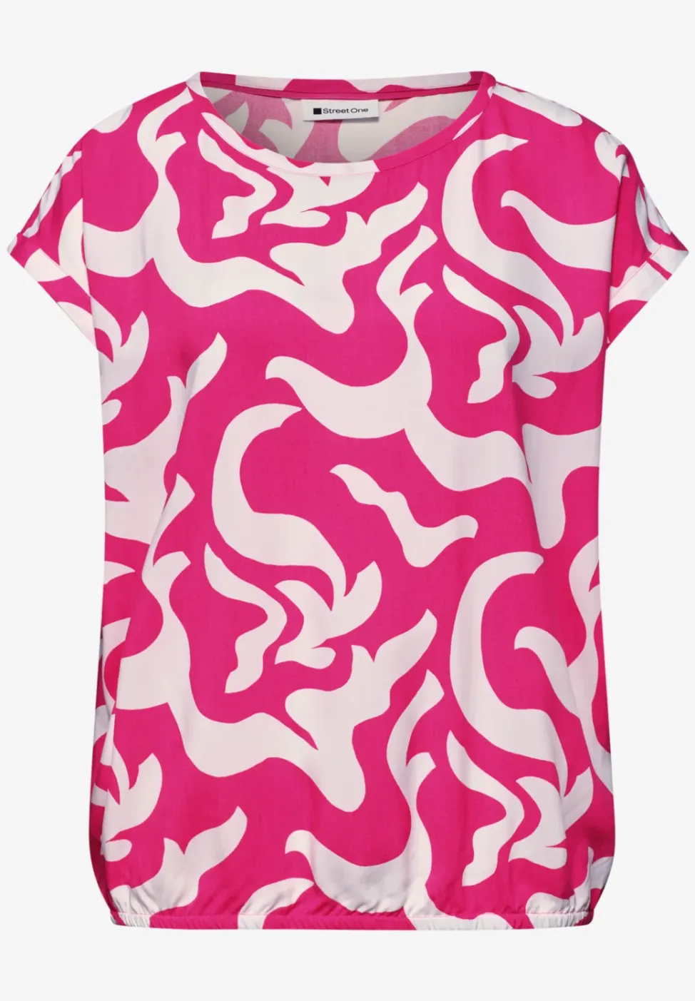 Blouse met hangende schouder en print