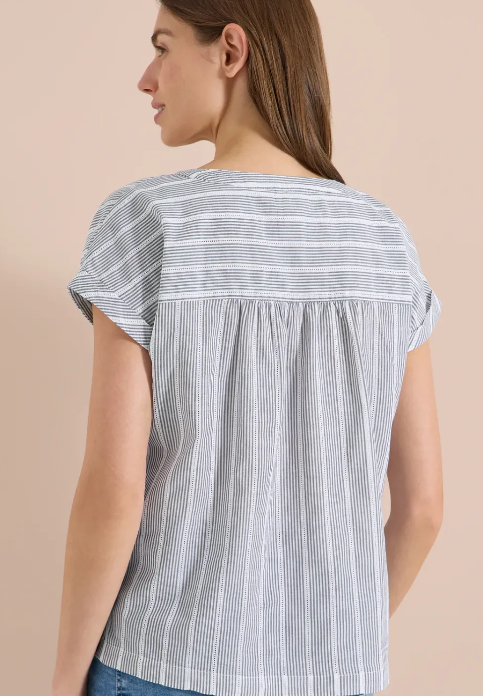 Blouse met hangende schouder en structuur