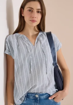 Blouse met hangende schouder en structuur