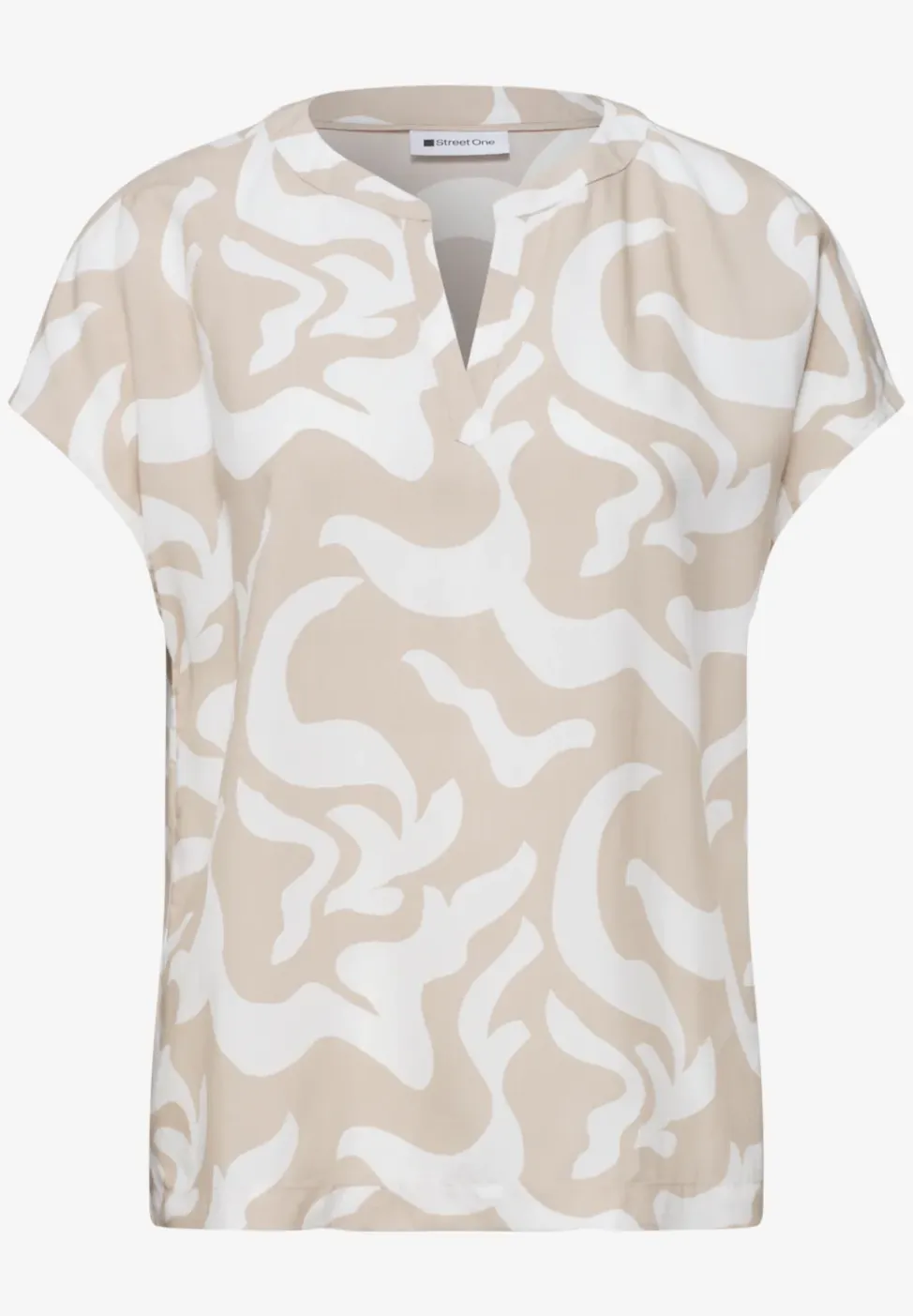 Blouse met hangende schouder en print