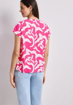 Blouse met hangende schouder en print