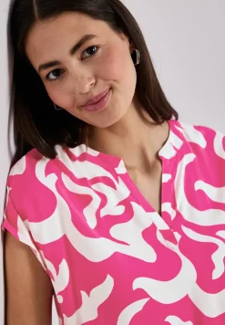 Blouse met hangende schouder en print