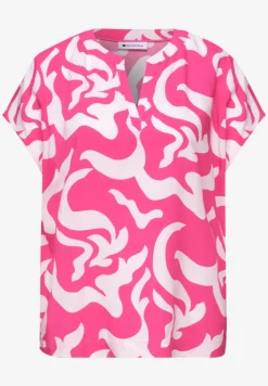 Blouse met hangende schouder en print
