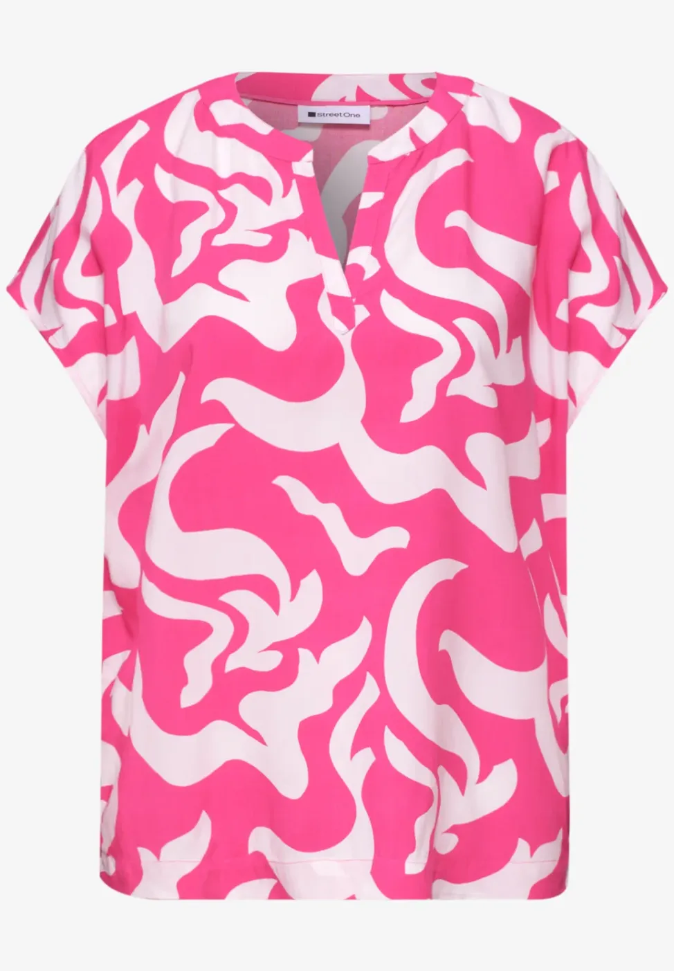 Blouse met hangende schouder en print
