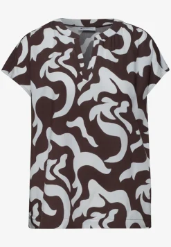 Blouse met hangende schouder en print