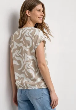 Blouse met hangende schouder en print